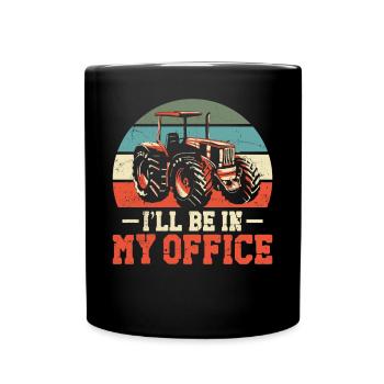 Farming Farmer Vintage Tractor - Full Colour Mug - black - Front