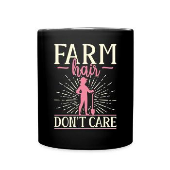 Farming Farmer Girl Female Farm - Full Colour Mug - black - Front