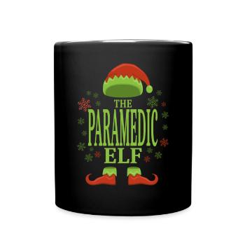 Paramedic Christmas Elf - Full Colour Mug - black - Front