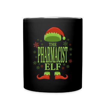 Pharmacien lutin de Noël - Mug uni - noir - Devant
