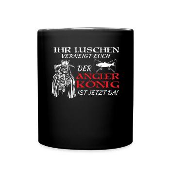 Angler Geschenkidee Hobby Angeln - Tasse einfarbig - Schwarz - Vorne