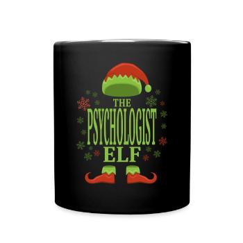 Psychologe Weihnachtself - Tasse einfarbig - Schwarz - Vorne