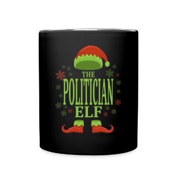 Politicien Elfe de Noël - Mug uni - noir - Devant