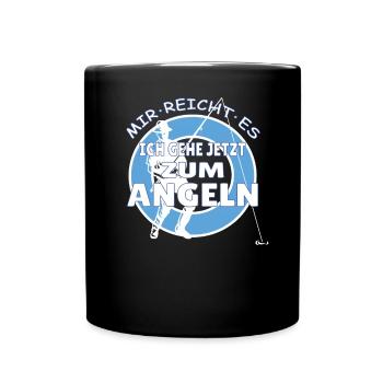 Angler Geschenkidee Hobby Angeln - Tasse einfarbig - Schwarz - Vorne