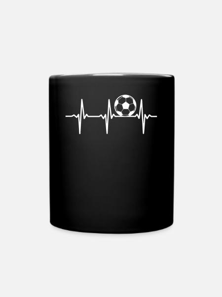 Soccer Heartbeat Soccer Player - Tasse einfarbig - Schwarz