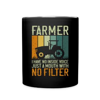 Farming Farmer Vintage Tractor - Tasse einfarbig - Schwarz - Vorne