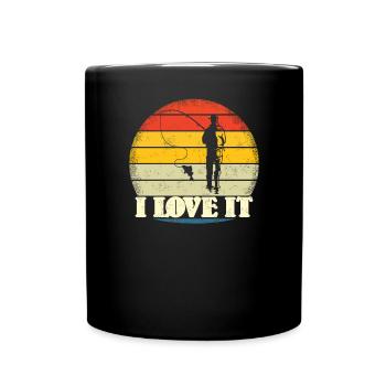 Angler Geschenkidee Hobby Angeln - Tasse einfarbig - Schwarz - Vorne
