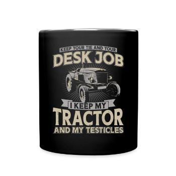 Farming Farmer Vintage Tractor - Full Colour Mug - black - Front