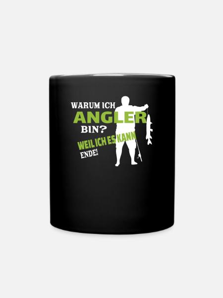 Angler Geschenkidee Hobby Angeln - Tasse einfarbig - Schwarz