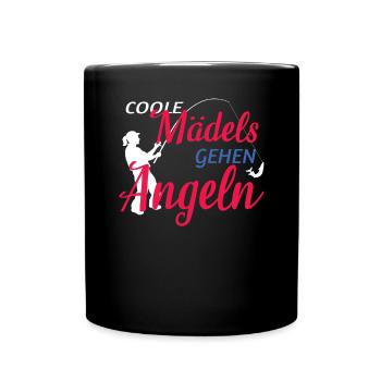 Angler Geschenkidee Hobby Angeln - Tasse einfarbig - Schwarz - Vorne
