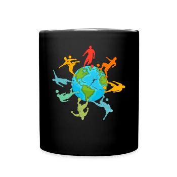 Soccer Player Earth - Soccer Lover Soccer Players - Tasse einfarbig - Schwarz - Vorne