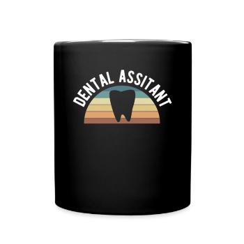 Assistante dentaire Chemise Cadeau Dentiste - Mug uni - noir - Devant