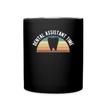 Cadeau de chemise Time Shirt d’assistante dentaire - Mug uni - noir - Devant