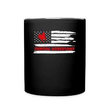 USA Flag America Fahen Dentiste - Mug uni - noir - Devant