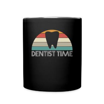Dentist Time Vintage Retro Zahnarzt - Tasse einfarbig - Schwarz - Vorne