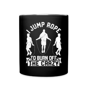 Lustiges Springseil Springseil Ich springe Seil - Tasse einfarbig - Schwarz - Vorne