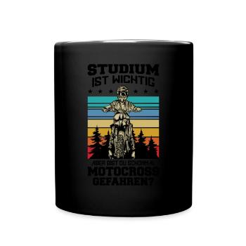 Dirtbike Motocross - Tasse einfarbig - Schwarz - Vorne