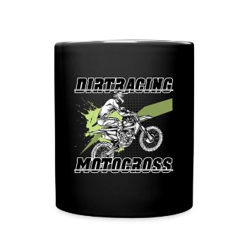Dirtbike Motocross - Tasse einfarbig - Schwarz - Vorne