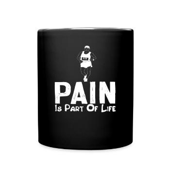La douleur fait partie de Life RunMan - Mug uni - noir - Devant