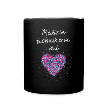 Medizintechnikerin mit Herz Medizin Arztpraxis - Tasse einfarbig - Schwarz - Vorne