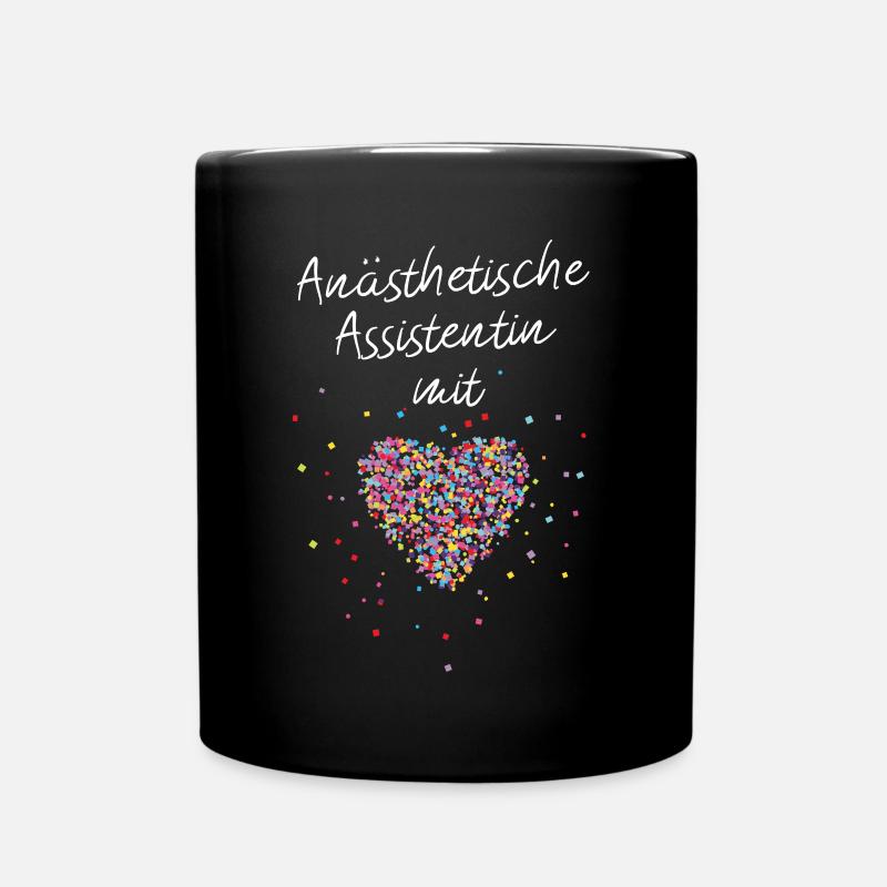 Anästhetische Assistentin mit Herz ATA Narkose - Tasse einfarbig - Schwarz