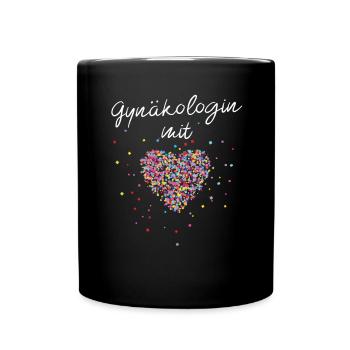 Gynäkologin mit Herz Frauenärztin Gynäkologie - Tasse einfarbig - Schwarz - Vorne
