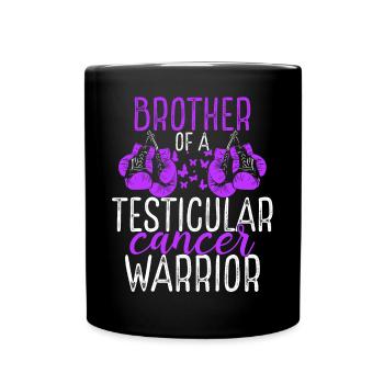Brother Testicular Cancer Awareness Sibling Twin - Full Colour Mug - black - Front
