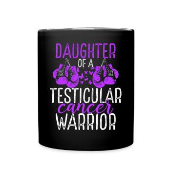 Ruban du Mois de la sensibilisation au cancer du testicule chez les filles - Mug uni - noir - Devant