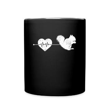 Squirrel heartbeat - Full Colour Mug - black - Front