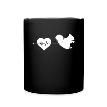 Squirrel heartbeat - Full Colour Mug - black - Front