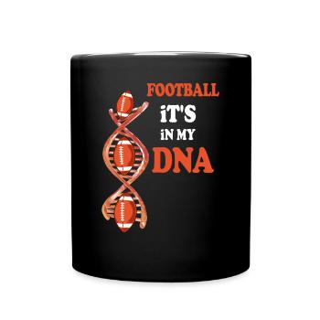 Joueur de football ballon de rugby C’est dans mon ADN américain - Mug uni - noir - Devant