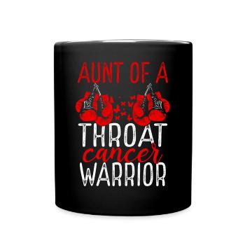Aunt Throat Cancer Awareness Niece Nephew - Full Colour Mug - black - Front