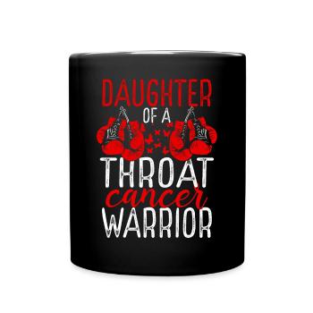 Daughter Throat Cancer Awareness Month Ribbon - Full Colour Mug - black - Front