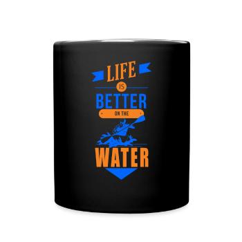 KAYAKS CANOE RAFTING BOAT Kayaking KAYAK - Full Colour Mug - black - Front