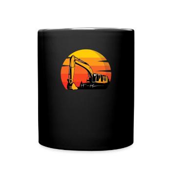 Excavatrice Rétro Excavator Driver Vintage Construction Worker - Mug uni - noir - Devant