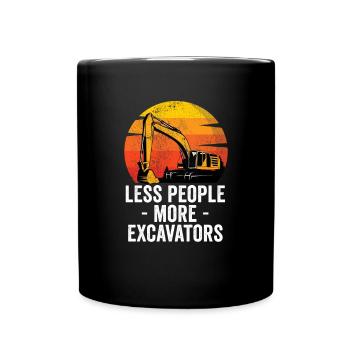 Excavator Excavator Driver Construction Machine Construction Worker Job - Full Colour Mug - black - Front