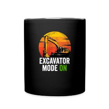 Excavator Excavator Driver Construction Machine Construction Worker Job - Full Colour Mug - black - Front