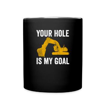 Excavator construction worker excavator driver construction machine job - Full Colour Mug - black - Front