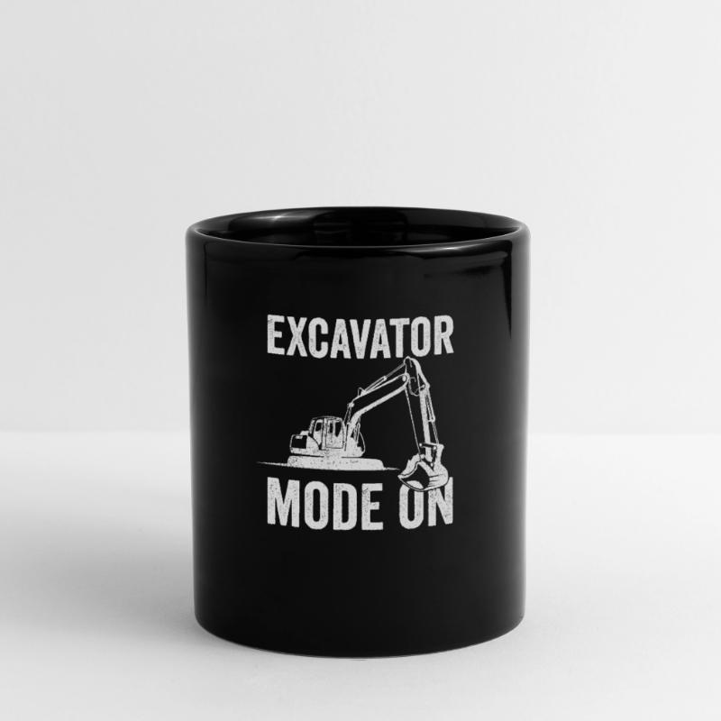 Bagger Baustelle Baggerfahrer Baggern Geschenk Tasse einfarbig