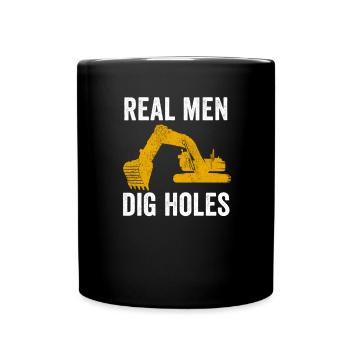 Excavator construction worker excavator driver construction machine job - Full Colour Mug - black - Front