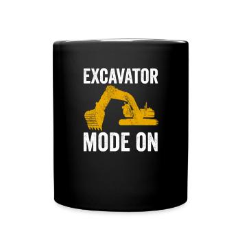 Excavator construction worker excavator driver construction machine job - Full Colour Mug - black - Front