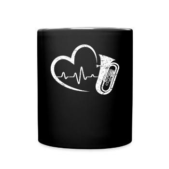 Tubaspieler Musikinstrument Instrumentalist - Tasse einfarbig - Schwarz - Vorne