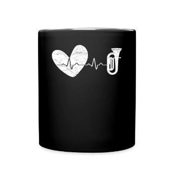 Tubaspieler Musikinstrument Instrumentalist - Tasse einfarbig - Schwarz - Vorne
