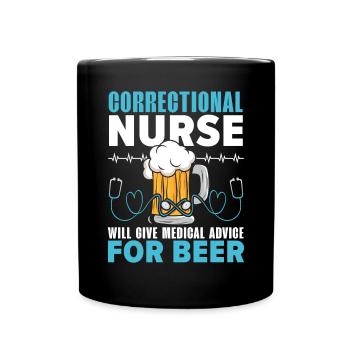Correctional Nurse Medical Worker Gefängniskrankenschwester - Tasse einfarbig - Schwarz - Vorne