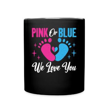 Rose ou bleu Nous t’aimons Bébé Sexe Révéler - Mug uni - noir - Devant
