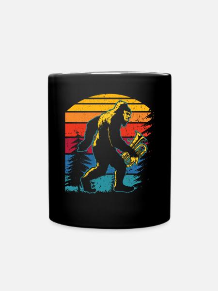 Bigfoot Joueur de tuba Musicien d’instruments de musique - Mug uni - noir