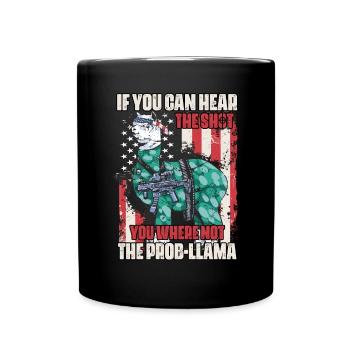LLambo Alpaga Lama Drôle PAS DE PROB-LAMA - Mug uni - noir - Devant