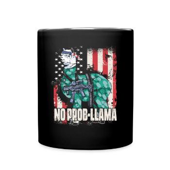 LLambo Alpaga Lama Drôle PAS DE PROB-LAMA - Mug uni - noir - Devant