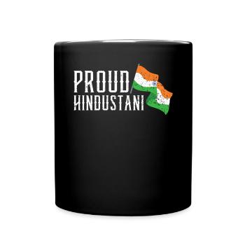 Tag der indischen Republik Hindustani indische Flagge - Tasse einfarbig - Schwarz - Vorne