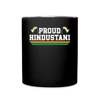 Tag der indischen Republik Hindustani indische Flagge - Tasse einfarbig - Schwarz - Vorne